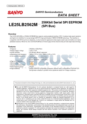 LE25LB2562M datasheet - 256Kbit Serial SPI EEPROM