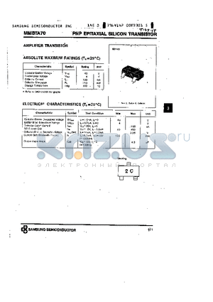 MMBTA70 datasheet - PNP (AMPLIFIER TRANSISTOR)