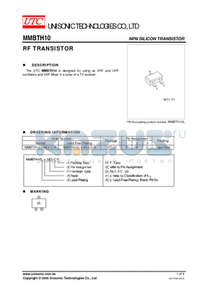 MMBTH10L-A-AE3-B-R datasheet - RF TRANSISTOR