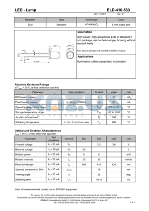 ELD-410-533 datasheet - LED - Lamp