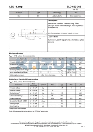 ELD-660-363 datasheet - LED - Lamp