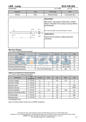 ELD-720-324 datasheet - LED - Lamp