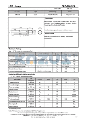 ELD-760-324 datasheet - LED - Lamp