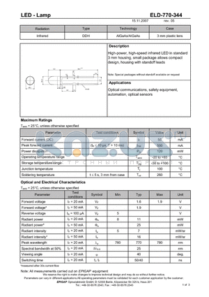 ELD-770-344 datasheet - LED - Lamp