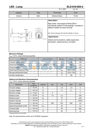 ELD-810-095-4 datasheet - LED - Lamp