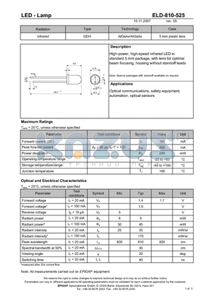 ELD-810-525 datasheet - LED - Lamp