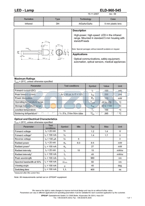 ELD-960-545 datasheet - LED - Lamp