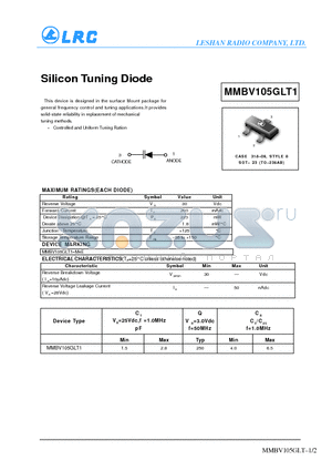 MMBV105GL datasheet - Silicon Tuning Diode