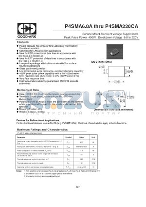 P4SMA120A datasheet - SURFACE MOUNT TRANSIENT VOLTAGE SUPPRESSORS