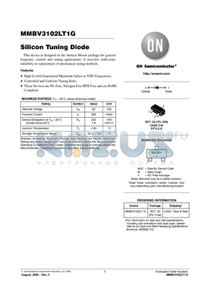 MMBV3102LT1 datasheet - Silicon Tuning Diode