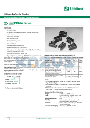 P4SMA12A datasheet - Silicon Avalanche Diodes - 400W Surface Mount Transient Voltage Supressors