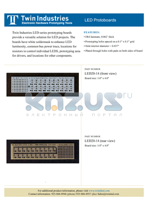 LED20-14 datasheet - LED Protoboards