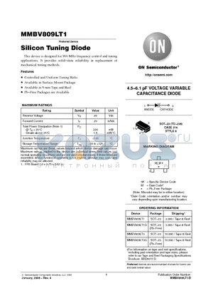 MMBV809LT1 datasheet - Silicon Tuning Diode