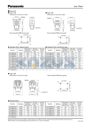 ELF11M030E datasheet - Line Filters