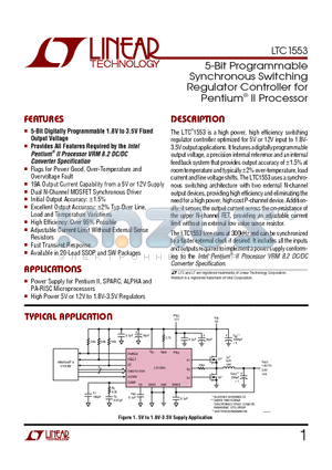 LTC1553CG datasheet - 5-Bit Programmable Synchronous Switching Regulator Controller for Pentium II Processor