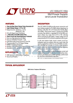 LTC1556CGN datasheet - SIM Power Supply and Level Translator