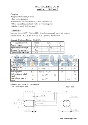 LEF-C5001T datasheet - FULL COLOR LED LAMPS