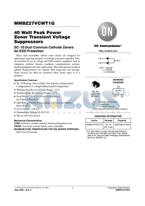 MMBZ27VCWT1G_12 datasheet - 40 Watt Peak Power Zener Transient Voltage Suppressors