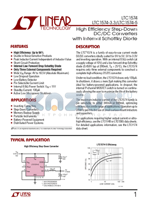 LTC1574CS-3.3 datasheet - High Efficiency Step-Down DC/DC Converters with Internal Schottky Diode