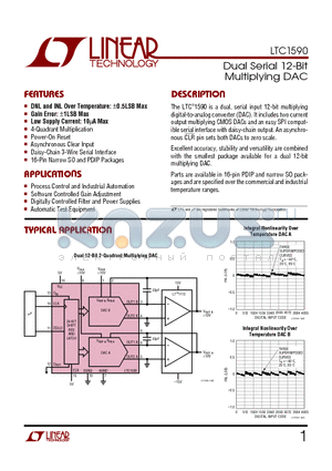 LTC1590CS datasheet - Dual Serial 12-Bit Multiplying DAC