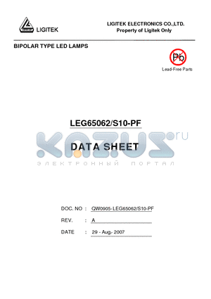 LEG65062-S10-PF datasheet - BIPOLAR TYPE LED LAMPS