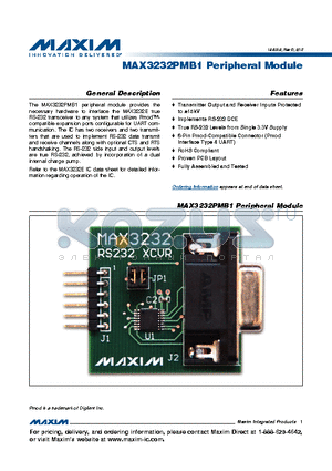 MAX3232PMB1 datasheet - MAX3232PMB1 Peripheral Module