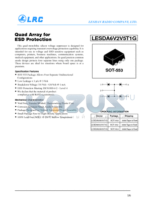 LESDA6V2V5T1G datasheet - Quad Array for ESD Protection