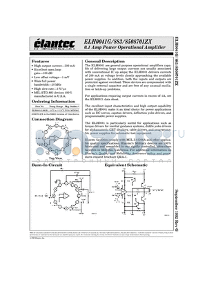 ELH0041G datasheet - 0.1 Amp Power Operational Amplifier