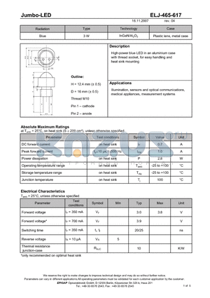 ELJ-465-617 datasheet - Jumbo-LED