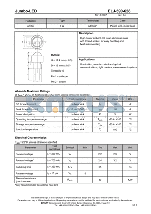 ELJ-590-628 datasheet - Jumbo-LED