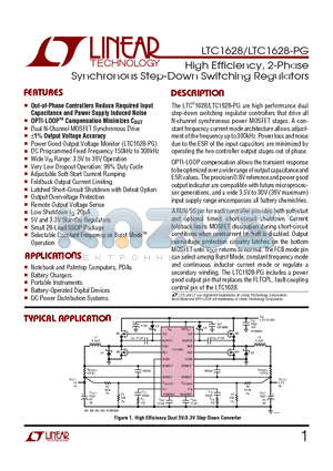 LTC1628-PG datasheet - High Efficiency, 2-Phase Synchronous Step-Down Switching Regulators