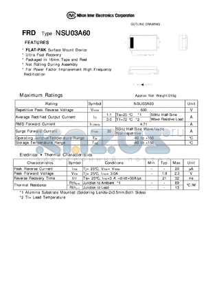 NSU03A60 datasheet - FRD - Ultra Fast Recovery