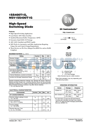 NSV1SS400T1G datasheet - High-Speed Switching Diode