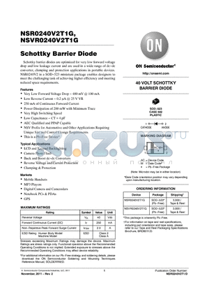 NSVR0240V2T1G datasheet - Schottky Barrier Diode