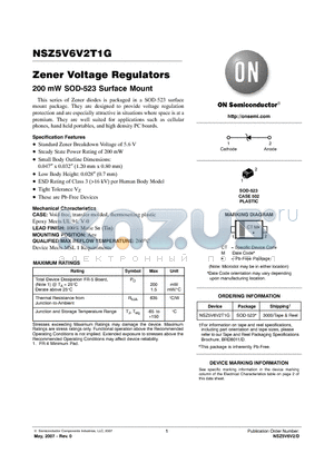 NSZ5V6V2T1G datasheet - Zener Voltage Regulators