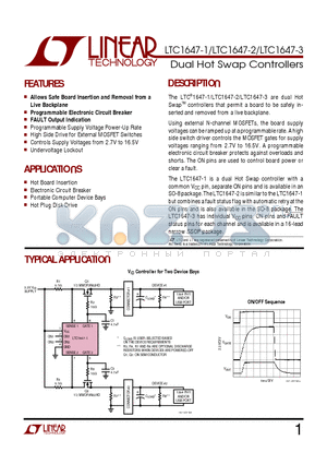 LTC1647-2 datasheet - Dual Hot Swap Controllers