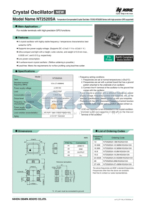 NT2520SA-16.368M-NSA3410A datasheet - Crystal Oscillator