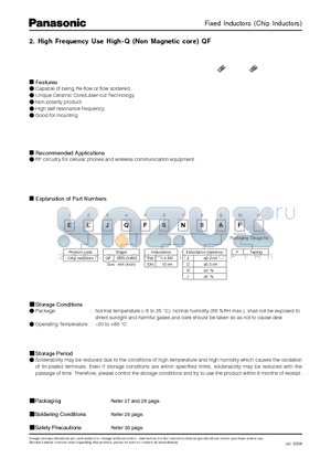 ELJFQF15NJF datasheet - Fixed Inductors (Chip Inductors)