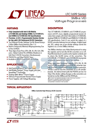 LTC1699 datasheet - SMBus VID Voltage Programmers