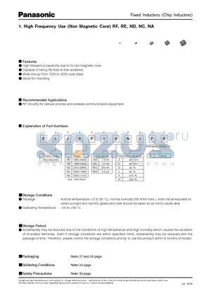 ELJNA1N5KFB datasheet - Fixed Inductors (Chip Inductors)