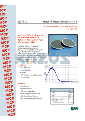 MCP3301 datasheet - Matched Microchannel Plate Set