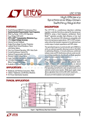LTC1735IGN datasheet - High Efficiency Synchronous Step-Down Switching Regulator