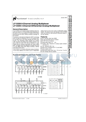 LF13508 datasheet - 8-Channel Analog Multiplexer