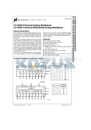 LF13508N datasheet - 8-Channel Analog Multiplexer