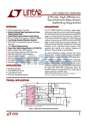 LTC1929CG-PG datasheet - 2-Phase, High Efficiency,Synchronous Step-Down Switching Regulators