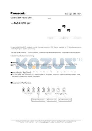 ELKE220FA datasheet - Coil type EMI Filters (DNF)