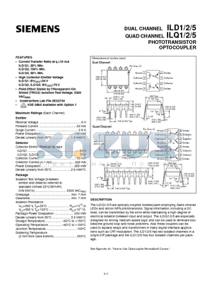 ILD1 datasheet - PHOTOTRANSISTOR OPTOCOUPLER