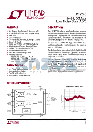 LTC2202 datasheet - 16-Bit, 20Msps Low Noise Dual ADC