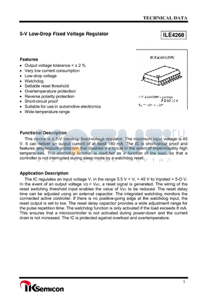 ILE4268GDW datasheet - 5-V Low-Drop Fixed Voltage Regulator