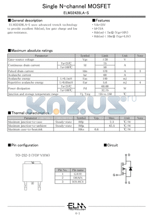 ELM32428LA-S datasheet - Single N-channel MOSFET